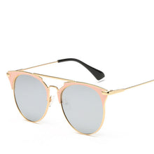 Load image into Gallery viewer, 2023 Mirror Rose Gold cat eye Sunglasses Women Round  Brand Female Sun Glasses Women rave retro Star Style Shades