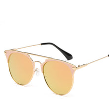 Load image into Gallery viewer, 2023 Mirror Rose Gold cat eye Sunglasses Women Round  Brand Female Sun Glasses Women rave retro Star Style Shades