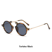 Load image into Gallery viewer, 2023 Steampunk Round Women Sunglasses Rivets Decoration Shades UV400 Men Trending Punk Leopard Sun Glasses