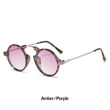 Load image into Gallery viewer, 2023 Steampunk Round Women Sunglasses Rivets Decoration Shades UV400 Men Trending Punk Leopard Sun Glasses