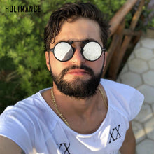 Load image into Gallery viewer, 2023 Steampunk Round Women Sunglasses Rivets Decoration Shades UV400 Men Trending Punk Leopard Sun Glasses