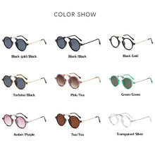 Load image into Gallery viewer, 2023 Steampunk Round Women Sunglasses Rivets Decoration Shades UV400 Men Trending Punk Leopard Sun Glasses