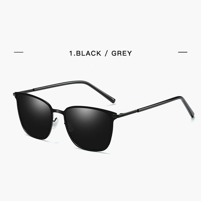 2023  Stylish Polarized Sunglasses Men Square Metal Frame Grey Glasses Men Driver driving sunglasses UV400