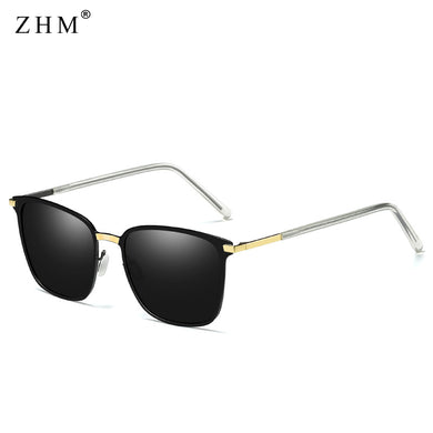 2023  Stylish Polarized Sunglasses Men Square Metal Frame Grey Glasses Men Driver driving sunglasses UV400