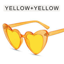 Load image into Gallery viewer, 2023 Big Peach Heart Transparent Candy Particles Sunglasses for Men and Women Peach Heart Fluorescent Particles Glasses