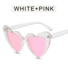 Load image into Gallery viewer, 2023 Big Peach Heart Transparent Candy Particles Sunglasses for Men and Women Peach Heart Fluorescent Particles Glasses