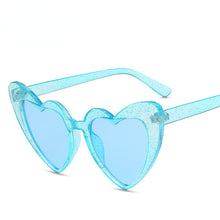 Load image into Gallery viewer, 2023 Big Peach Heart Transparent Candy Particles Sunglasses for Men and Women Peach Heart Fluorescent Particles Glasses