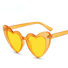 Load image into Gallery viewer, 2023 Big Peach Heart Transparent Candy Particles Sunglasses for Men and Women Peach Heart Fluorescent Particles Glasses