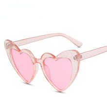 Load image into Gallery viewer, 2023 Big Peach Heart Transparent Candy Particles Sunglasses for Men and Women Peach Heart Fluorescent Particles Glasses