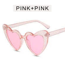 Load image into Gallery viewer, 2023 Big Peach Heart Transparent Candy Particles Sunglasses for Men and Women Peach Heart Fluorescent Particles Glasses