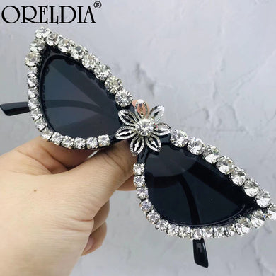 2023 Cat Eye Diamond Sunglasses Women Men Black White Rhinestones Sun Glasses Shades Glasses Lady Eyeglasses UV400