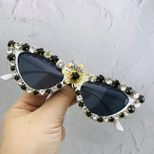 Load image into Gallery viewer, 2023 Cat Eye Diamond Sunglasses Women Men Black White Rhinestones Sun Glasses Shades Glasses Lady Eyeglasses UV400