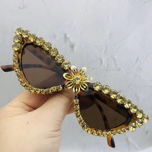 Load image into Gallery viewer, 2023 Cat Eye Diamond Sunglasses Women Men Black White Rhinestones Sun Glasses Shades Glasses Lady Eyeglasses UV400