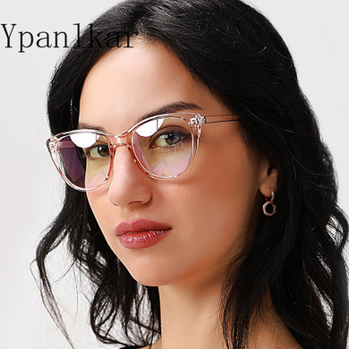 2023 Cat Eye Women Glasses Men Retro Anti-Blue Light Computer Eyeglasses Myopia Optical Transparent Spectacles Eyewear Frame