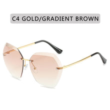 Load image into Gallery viewer, 2023 Brand Design Vintage Rimless Pilot Sunglasses Women Men Retro Cutting Lens Gradient Sun Glasses Female UV400