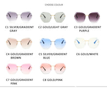 Load image into Gallery viewer, 2023 Brand Design Vintage Rimless Pilot Sunglasses Women Men Retro Cutting Lens Gradient Sun Glasses Female UV400