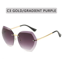 Load image into Gallery viewer, 2023 Brand Design Vintage Rimless Pilot Sunglasses Women Men Retro Cutting Lens Gradient Sun Glasses Female UV400