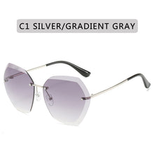 Load image into Gallery viewer, 2023 Brand Design Vintage Rimless Pilot Sunglasses Women Men Retro Cutting Lens Gradient Sun Glasses Female UV400