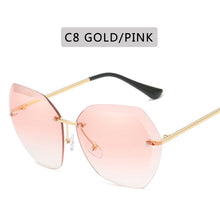 Load image into Gallery viewer, 2023 Brand Design Vintage Rimless Pilot Sunglasses Women Men Retro Cutting Lens Gradient Sun Glasses Female UV400