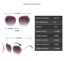 Load image into Gallery viewer, 2023 Brand Design Vintage Rimless Pilot Sunglasses Women Men Retro Cutting Lens Gradient Sun Glasses Female UV400