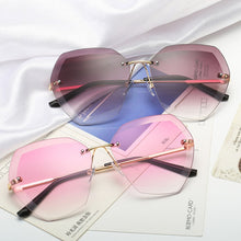 Load image into Gallery viewer, 2023 Brand Design Vintage Rimless Pilot Sunglasses Women Men Retro Cutting Lens Gradient Sun Glasses Female UV400