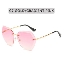Load image into Gallery viewer, 2023 Brand Design Vintage Rimless Pilot Sunglasses Women Men Retro Cutting Lens Gradient Sun Glasses Female UV400