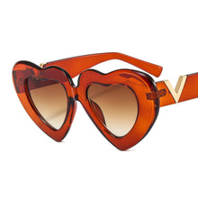 Load image into Gallery viewer, 2023 Love Women Sunglasses Heart  Brand Designer Retro Sun Glasses With V Ladies Ins Popular Shades UV400