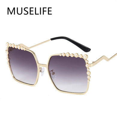2023 Oversize Gradient Sunglasses For Women Vintage Alloy Chain Frame Rivet Square Sun Glasses Female Elegant Shades