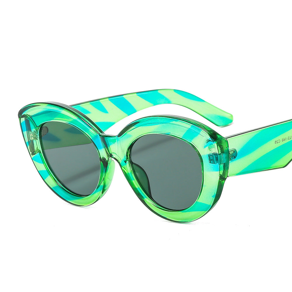 2023 Oversized Cat Eye Women Sunglasses For Ladies Retro Leopard Shades UV400 Men Trending Oval Sun Glasses Ins Popu