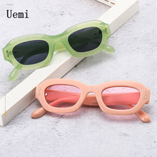 Load image into Gallery viewer, 2023 Polygon Square Sunglasses For Women Men Retro Rivets Decor Sun Glasses Shades UV400 Trending Blue Green Eyewear