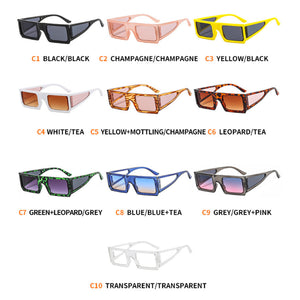 2023 Punk Rock Sunglasses For Women Men Retro Square Frame Sun Glasses  Shades UV400 Eyewear