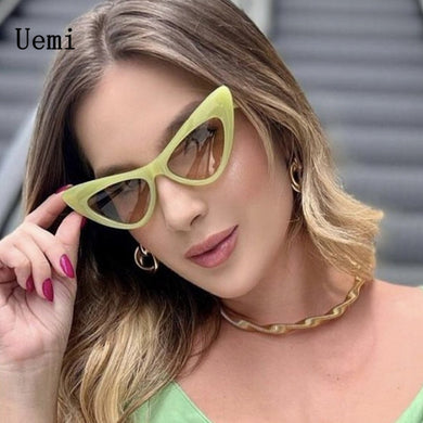 2023 Retro Jelly Color Cat Eye Sunglasses For Women Punk Designer Small Frame Sun Glasses Ins Popular Trending Shade