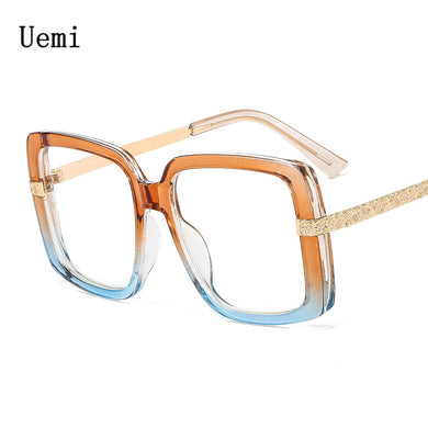 2023 Square Anti Blue Light Women Glasses For Ladies Retro Oversized Frame Clear Reading Computer Eyeglasses Gafas R
