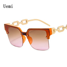 Load image into Gallery viewer, 2023 Square Sunglasses Woman Oversized Matal Chain For Glasses Women&#39;S  Designer Trend Shades UV400 Eyeglasses