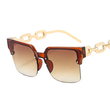 Load image into Gallery viewer, 2023 Square Sunglasses Woman Oversized Matal Chain For Glasses Women&#39;S  Designer Trend Shades UV400 Eyeglasses