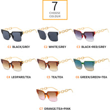 Load image into Gallery viewer, 2023 Square Sunglasses Woman Oversized Matal Chain For Glasses Women&#39;S  Designer Trend Shades UV400 Eyeglasses