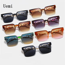 Load image into Gallery viewer, 2023 Square Sunglasses Woman Oversized Matal Chain For Glasses Women&#39;S  Designer Trend Shades UV400 Eyeglasses