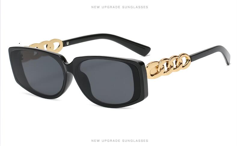 2023 Style All-match Trend Sunglasses Personalized Round Frame Sunglasses Ins Trend Chain Big Frame Sunglasses