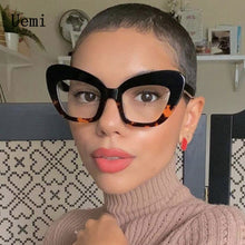 Load image into Gallery viewer, 2023 Vintage Anti Blue Light Cat Eye Women Glasse Retro Designer Eyeglasse Frame Ladies Ins Trending Clear Computer