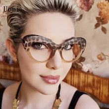 Load image into Gallery viewer, 2023 Women Cat Eye Anti Blue Light Glasses For Ladies Oversized Leopard Frame Clear Eyeglasses Retro Computer Reding