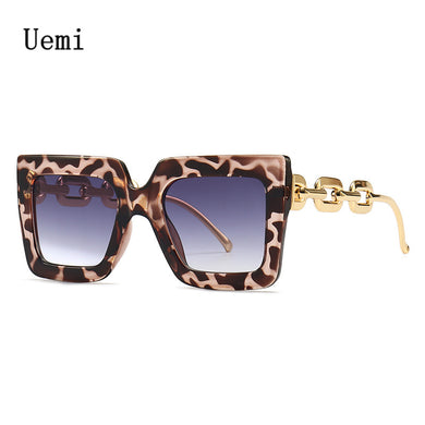 2023 Women Square Sunglasses For Ladies Modern  Brand Designer Sun Glasses Vintage Metal Chain Eyewear Shades