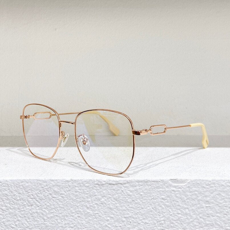 2023 Gold Silver Black Metal Polygonal Frame B1365  Men's Prescription Glasses Women's Myopia Glasses