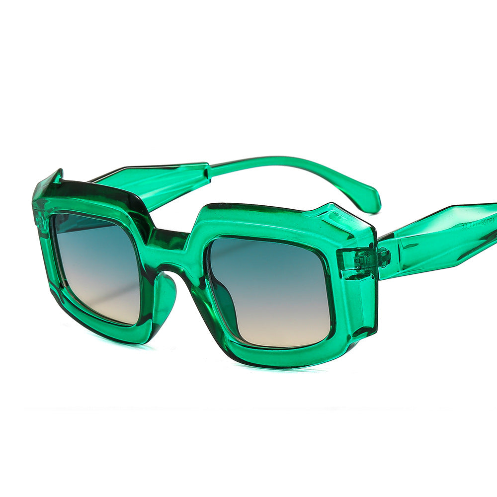 2023 Gradient Classic Thick Frame Amber Sunglasses  Designer Glasses UV400 Unisex Trend Lunettes De Soleil Pour Femmes