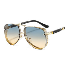 Load image into Gallery viewer, 2023 Hollow Pattern Oval Sunglasses Men Women  Trend Brand Designer Metal Alloy Frame Gradients Lens conspicuous Pilot
