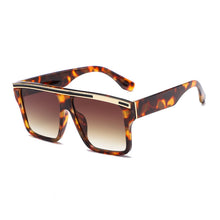 Load image into Gallery viewer, 2023  Brand Sunglasses Women Retro Oversized Square Sunglasses Transparent Leopard Print Transparent Eyewear