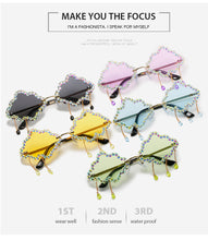 Load image into Gallery viewer, 2023  Designer Small Women&#39;s Sun Protection Glasses Multi-Color Uv400 Cloud Diamond Rimless Sunglasses Women