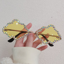 Load image into Gallery viewer, 2023  Designer Small Women&#39;s Sun Protection Glasses Multi-Color Uv400 Cloud Diamond Rimless Sunglasses Women