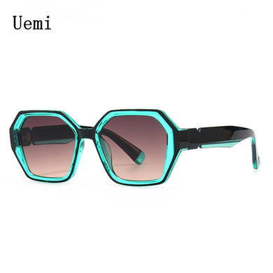 2023 Retro Polygon Square Colorful Sunglasses For Women Trending Green Eyewear Shades UV400 Men Gradient Sun Glasses