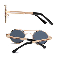 Carica l&#39;immagine nel visualizzatore di Gallery, 2023 Retro Round Steampunk Sunglasses Women  Popular Metal Spring Sun Glasses for Men Big Mirror Lens Oculos
