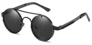 2023 Retro Round Steampunk Sunglasses Women  Popular Metal Spring Sun Glasses for Men Big Mirror Lens Oculos